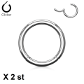 Miniatyrbillede 1 af 2: 1Par 10 mm"Hinged"Segment Piercingring i Implant Titanium 1,2mm Titanium