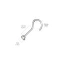 Miniatyrbilde 2 av 2: 1 st Skruvbar näspiercing i 316L stål med Rosa 3 mm CZ