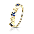 Miniatyrbild 1 av 4: Piercingring i Guldpläterad 316L kirurgiskt stål med CZ 1 Safir blå