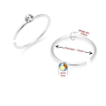 Miniatyrbilde 2 av 2: 1 stk. 10 mm Nesepiercing ring i sølv med 2 mm. hvit krystall