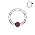 Miniatyrbillede 6 af 11: 1st. Piercingring i Härdad 316L kirurgiskt stål 1,2x8mm med CZ 8 Svart