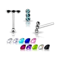 Miniatyrbillede 1 af 2: 1 st. Näspiercing i 925 silver med 3  stenar nr 9 AB (R) Multicolor