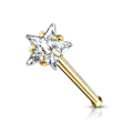 Pikkukuva 7 / 10: 1  Näspiercing i IP Pläterad 316L stål med 3 mm Stjärnformad CZ 4  Stål/ Rosa