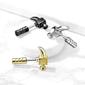 Miniatyrbillede 1 af 4: Hammarformad Tragus/Cartilage Studa  i IP-316L stål 1 Gold
