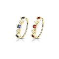 Miniatyrbild 3 av 4: Piercingring i Guldpläterad 316L kirurgiskt stål med CZ 1 Safir blå