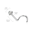 Miniatyrbillede 2 af 3: REA__REA__1 Hjärtformad Skruvbar näspiercing i IP 316Lstål 3mm CZ