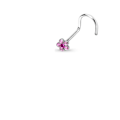 Miniatyrbild 3 av 4: Skruvbar blomformad näspiercing i 316L stål med 6 små zirkoner 4 Multicolor