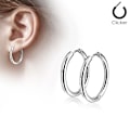 Miniatyrbild 1 av 2: 1 Par 12 mm Hoops örhängen i Platinapläterad SS 202 stål Silvergrå