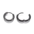 Miniatyrbillede 2 af 2: 1 par 18 mm Hoops øreringe i sort 316L kirurgisk stål