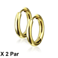 Miniatyrbilde 1 av 2: Obs 2 Par19 mm Hoops örhängen i Guldpläterad 316L  stål