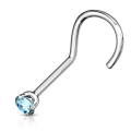 Miniatyrbillede 8 af 10: 1 stk. Påskruet næsepiercing i 316L stål med 3 mm CZ (8 farvevalg) 7 Rosa