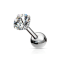 Miniatyrbilde 1 av 8: Tragus/Cartilage Piercing med 4 mm.CZ IP-316L stål (5 val) 1 Titanium