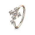 Miniatyrbillede 7 af 8: 1 Piercingring i IP Pläterad 316L kirurgiskt stål med  Zirkoner 3 Rhodium/svarta CZ