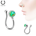 Pikkukuva 4 / 5: Clip On Opal Gem Non Piercing Nose Clip (Fake) 4 rosa opala