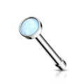 Pikkukuva 6 / 11: 1 Näspiercing i 316 Kirurgiskt stål med "Glow in the dark" sten 8 Stål/Vit