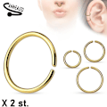 Miniatyrbild 1 av 9: 2 st. 10 mm Piercing ring i annealed 316L Kirurgisk stål (8 val) 4 Guld