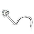 Miniatyrbillede 1 af 3: REA__REA__1 Hjärtformad Skruvbar näspiercing i IP 316Lstål 3mm CZ