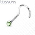 Miniatyrbild 7 av 11: Skruvbar näspiercing i Grade 23 Titanium med "press fit" zirkon 8 ljus blå