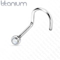 Miniatyrbillede 5 af 11: Påskruet næsepiercing i Grade 23 Titanium med "press fit" zirkon 1 ametist
