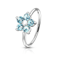 Miniatyrbilde 7 av 9: 1 piercingring i IP-belagt 316L kirurgisk stål med zirkoner 2 Rhodium/vita CZ