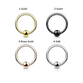 Pikkukuva 3 / 8: 8 mm Segment Ring i IP 316L kirurgiskt stål med kula Pink gold