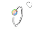 Miniatyrbild 1 av 10: Piercingring i Titanium-IP 316L kirurgiskt stål med CZ (10 val) 3 AB (aurora Borealis)