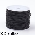 Miniatyrbillede 3 af 3: Note 2 Ruller med ca.: 24~26 mt. Sort elastisk tråd 0,8 mm.