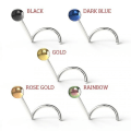 Pikkukuva 1 / 3: Skruvbar näspiercing i G23 Titanium med 3 mm  Kula ball guld