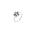 Miniatyrbillede 1 af 2: 1 Blomsterformet piercingring i 925 sterlingsølv med 6 hvide CZ