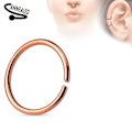 Miniatyrbild 7 av 9: 2 st. 10 mm Piercing ring i annealed 316L Kirurgisk stål (8 val) 4 Guld
