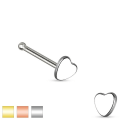 Miniatyrbild 1 av 4: 1 st. Hjärtformad näspiercing i 316L Kirurgiskt stål (3 val) 2 Guld