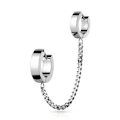 Miniatyrbillede 7 af 10: Tragus Linked kæde med Hoops øreringe i IP-316L kirurgisk stål 2 Svart