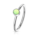 Miniatyrbillede 7 af 11: 1Næsepiercing ring i 316 stål med "Glow in the dark" sten 7  Stål/Rosa