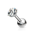 Miniatyrbillede 1 af 3: REA___Tragus/Cartilage Piercing 4 mm CZ i Titanium IP-316L stål