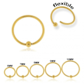Miniatyrbillede 2 af 2: 925 Sterling Silver , guld näspiercing m.m. 22G=0.6mm.Ø