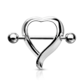 Miniatyrbillede 1 af 3: Hjerteformet Nipple Shield Ring i titaniumbelagt 316L stål Titanium