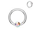 Miniatyrbillede 1 af 11: 1st. Piercingring i Härdad 316L kirurgiskt stål 1,2x8mm med CZ 4 AB (Aurora Borealis)