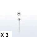 Miniatyrbild 4 av 5: Obs 5 st. Näspiercing i silver med 2 mm. rund vit strass  (k)