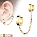 Miniatyrbillede 2 af 10: Tragus Linked kæde med Hoops øreringe i IP-316L kirurgisk stål 4 Stål