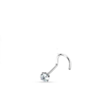 Pikkukuva 5 / 5: 1 st. Skruvbar näspiercing i 316L stål med 3 mm cubik zirkon 2 fyrkant