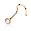 Pikkukuva 3 / 5: Skruvbar näspiercing Grade 23 Titanium med"press fit"2 mm Opalit 4 Stål