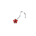 Miniatyrbilde 1 av 3: 1 påskrudd nesepiercing i 316L stål med 3 mm stjerneformet Red CZ
