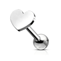 Pikkukuva 1 / 3: Hjärtformad Tragus/Cartilage Studs i Platina IP-316L stål