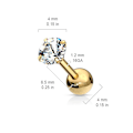 Pikkukuva 3 / 4: Pack med 5 Tragus/Cartilage Piercing med 2 mm.CZ IP-316L stål