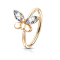 Miniatyrbillede 6 af 8: 1 piercingring i IP-belagt 316L kirurgisk stål med zirkoner 3  Rose Guld/vita CZ