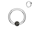Miniatyrbillede 10 af 11: 1st. Piercingring i Härdad 316L kirurgiskt stål 1,2x8mm med CZ 7 Peridot grön