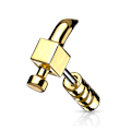 Miniatyrbillede 4 af 4: Hammarformad Tragus/Cartilage Studa  i IP-316L stål 1 Gold
