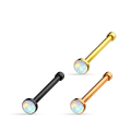 Miniatyrbilde 2 av 5: 1 Näspiercing i 316L-stål med opalite ( 4 val) 2 Svart