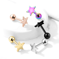 Miniatyrbild 2 av 4: 5 Stjärnformade Tragus/Cartilage Piercingar/Studs IP-316L stål