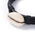 Pikkukuva 3 / 4: Justerbar  Svart Läder Armband med Kaurisnäcka